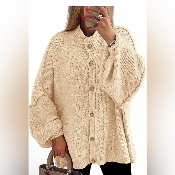 None Sweaters - 🆕Cozy Knit Button-Up Sweater